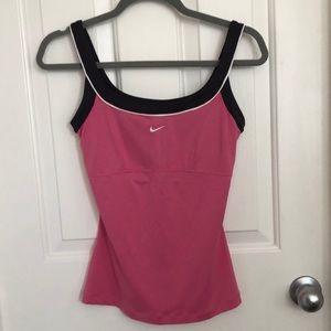 Nike pink and grey tennis tank top with a built-in bra